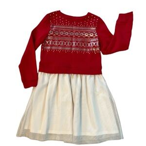 🟢 BUNDLE 2 ITEMS for 20$ RED/White Girls DRESS Perfect condition